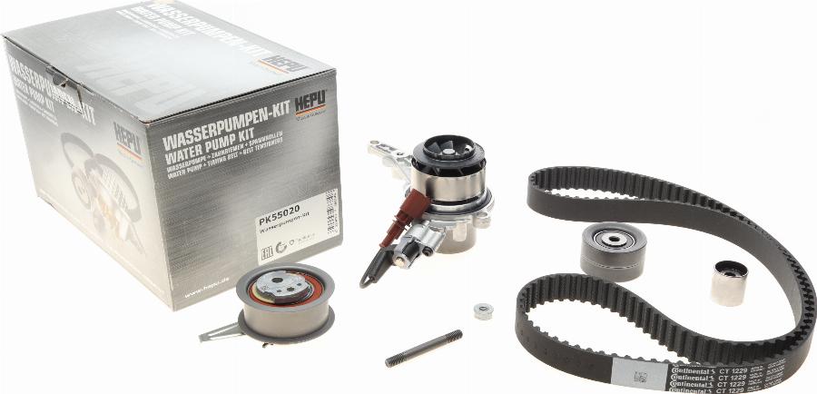 Hepu PK55020 - Set pompa apa + curea dintata parts5.com