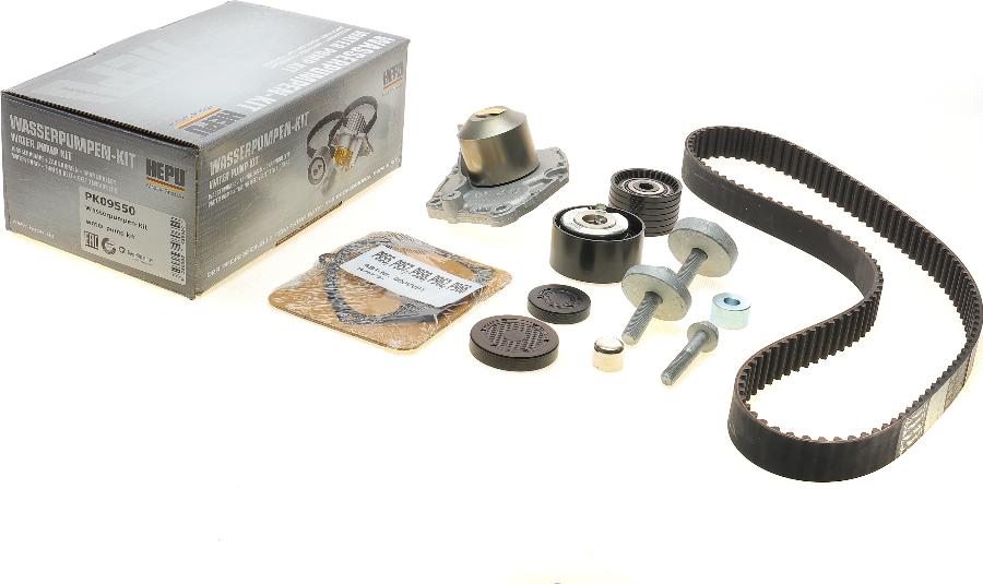 Hepu PK09550 - Vízpumpa + fogasszíj készlet parts5.com