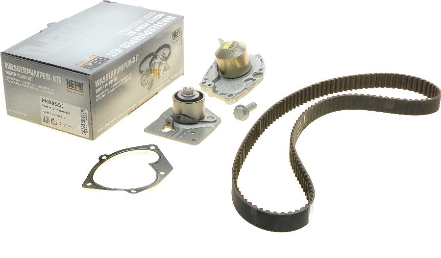 Hepu PK09551 - Vízpumpa + fogasszíj készlet parts5.com