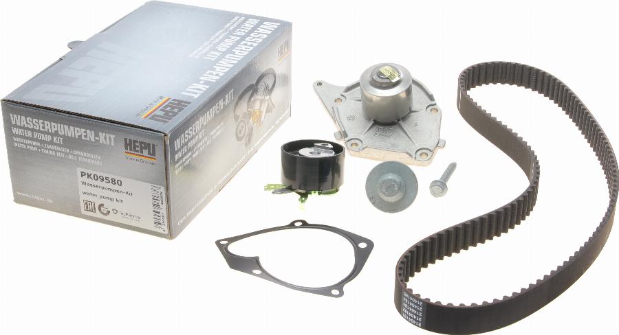 Hepu PK09580 - Pumpa za vodu + komplet zupčastog remena parts5.com