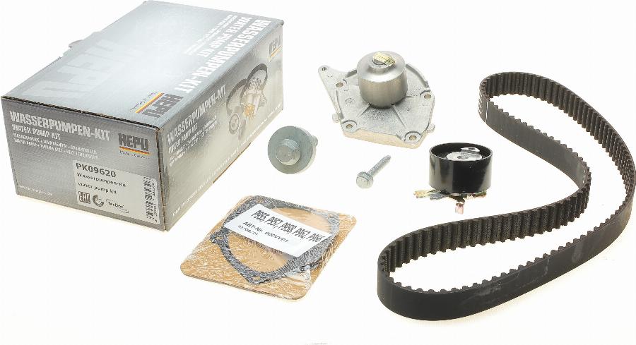 Hepu PK09620 - Vízpumpa + fogasszíj készlet parts5.com