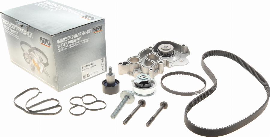 Hepu PK06740 - Pumpa za vodu + komplet zupčastog kaiša parts5.com