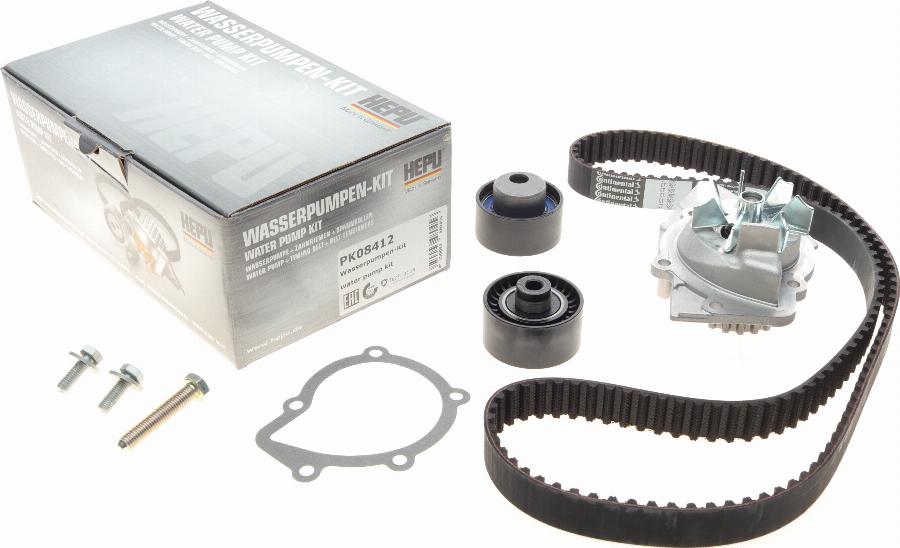 Hepu PK08412 - Su pompası + Triger kayışı seti parts5.com