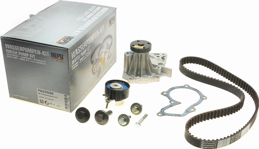 Hepu PK02550 - Bomba de agua + kit correa distribución parts5.com