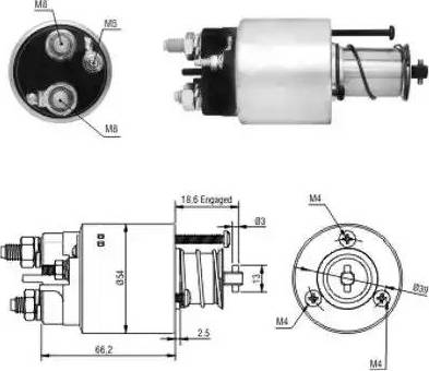 Hoffer 6646054 - Magneettikytkin, käynnistin parts5.com