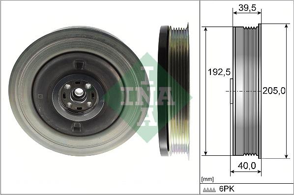 INA 544 0503 10 - Poulie, vilebrequin parts5.com