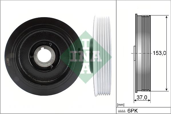 INA 544 0058 10 - Koło pasowe, wał korbowy parts5.com