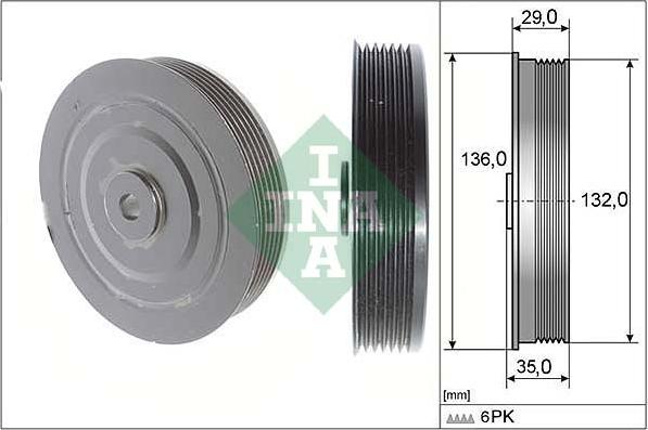 INA 544 0009 10 - Belt Pulley, crankshaft parts5.com