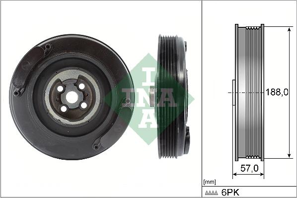 INA 544 0002 10 - Szíjtárcsa, főtengely parts5.com