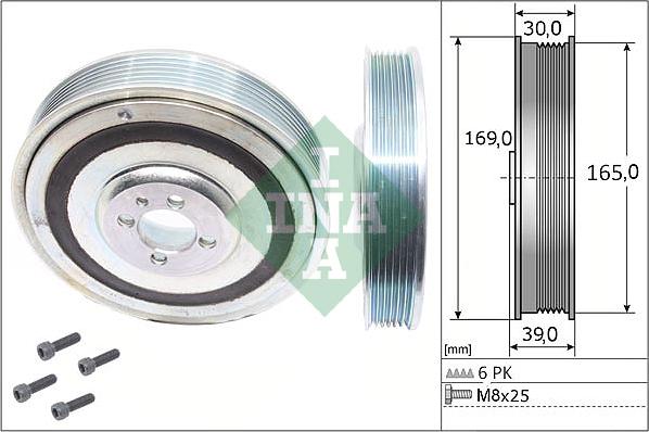 INA 544 0080 20 - Fulie curea, arbore cotit parts5.com