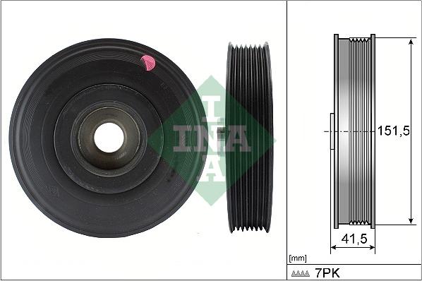 INA 544 0088 10 - Ремъчна шайба, колянов вал parts5.com