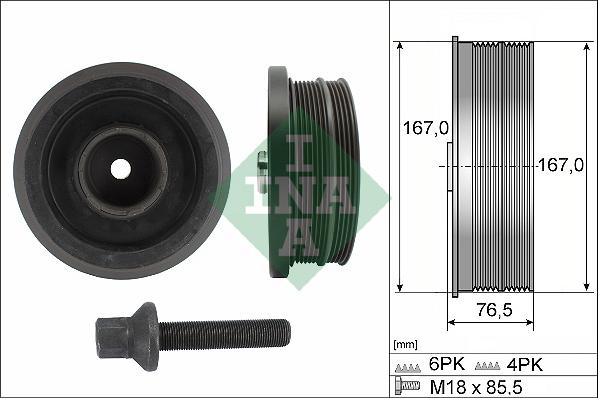 INA 544 0082 20 - Belt Pulley, crankshaft parts5.com