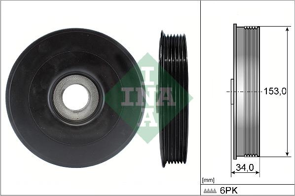 INA 544 0079 10 - Polea, cigüeñal parts5.com