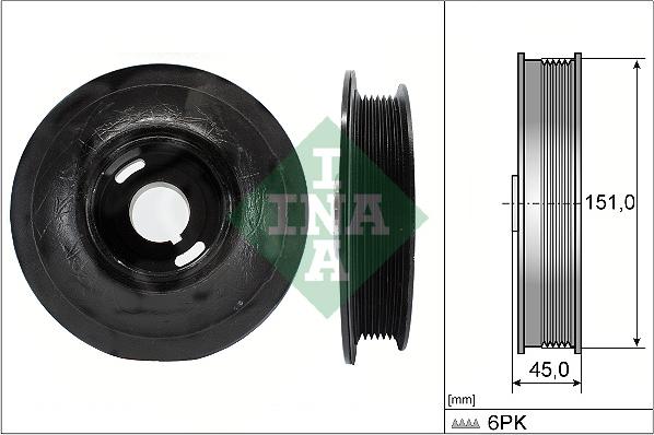 INA 544 0072 10 - Polea, cigüeñal parts5.com