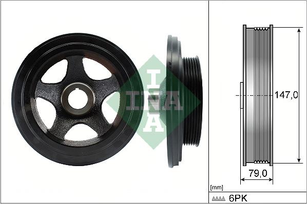 INA 544 0142 10 - Szíjtárcsa, főtengely parts5.com