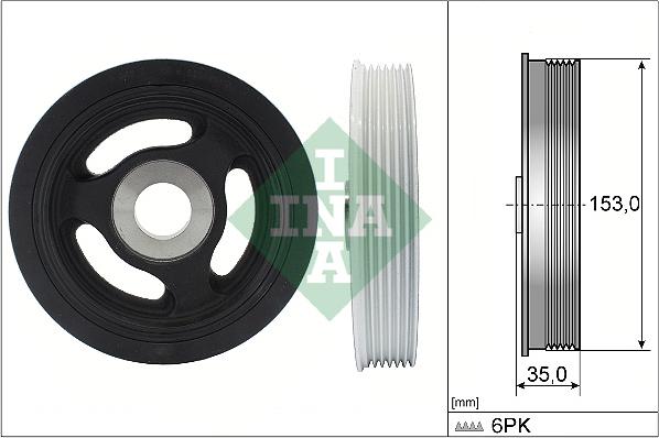 INA 544 0104 10 - Polea, cigüeñal parts5.com