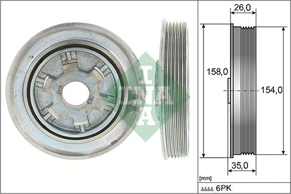 INA 544 0112 10 - Fulie curea, arbore cotit parts5.com