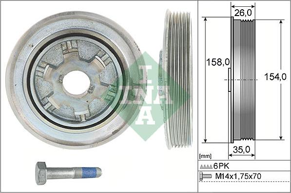 INA 544 0112 20 - Fulie curea, arbore cotit parts5.com