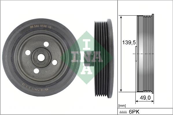 INA 544 0139 10 - Fulie curea, arbore cotit parts5.com