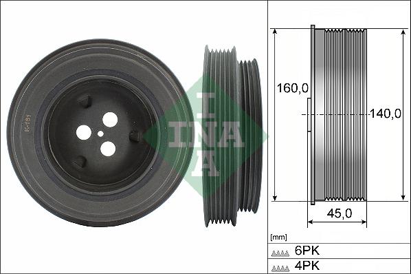 INA 544 0131 10 - Kayış kasnağı, krank mili parts5.com