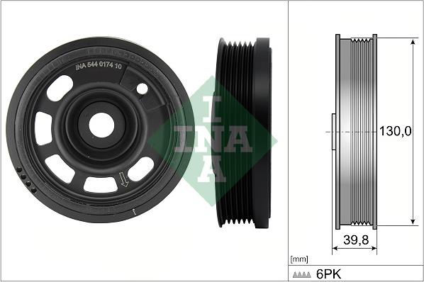 INA 544 0174 10 - Belt Pulley, crankshaft parts5.com