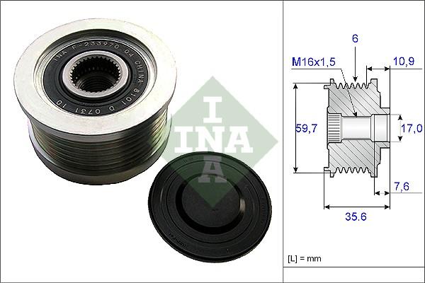 INA 535 0046 10 - Rihmaratas,generaator parts5.com