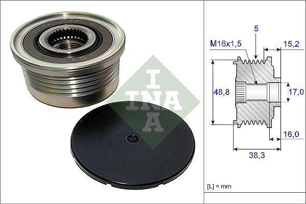 INA 535 0048 10 - Szíjtárcsa, generátor parts5.com