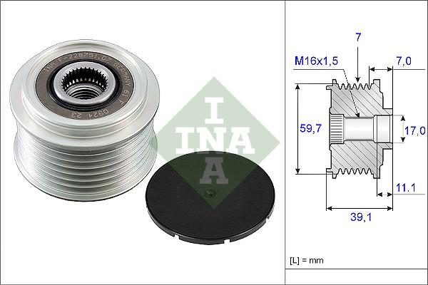 INA 535 0053 10 - Koło pasowe, alternator parts5.com