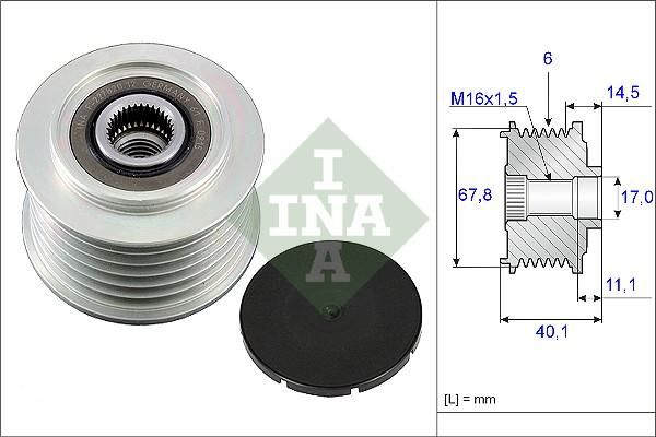 INA 535 0052 10 - Fulie, alternator parts5.com