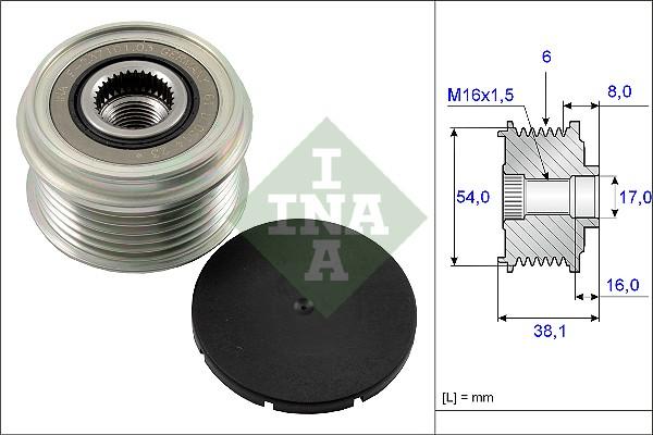 INA 535 0063 10 - Koło pasowe, alternator parts5.com