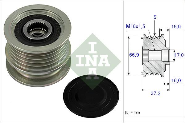 INA 535 0009 10 - Fulie, alternator parts5.com