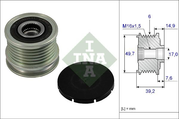 INA 535 0015 10 - Ремъчна шайба, генератор parts5.com