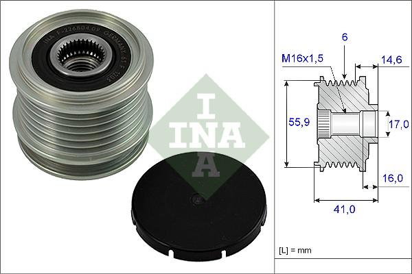 INA 535 0010 10 - Fulie, alternator parts5.com