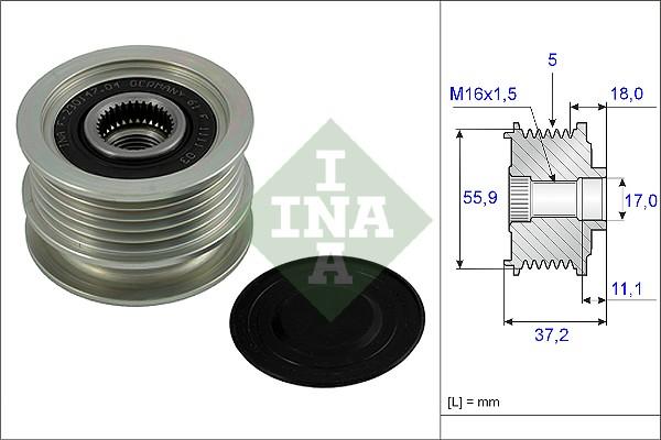 INA 535 0018 10 - Polea, alternador parts5.com