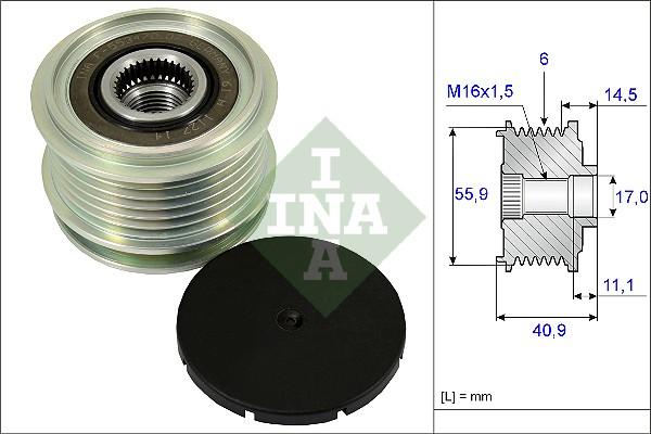 INA 535 0012 10 - Fulie, alternator parts5.com