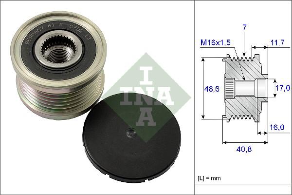 INA 535 0080 10 - Szíjtárcsa, generátor parts5.com