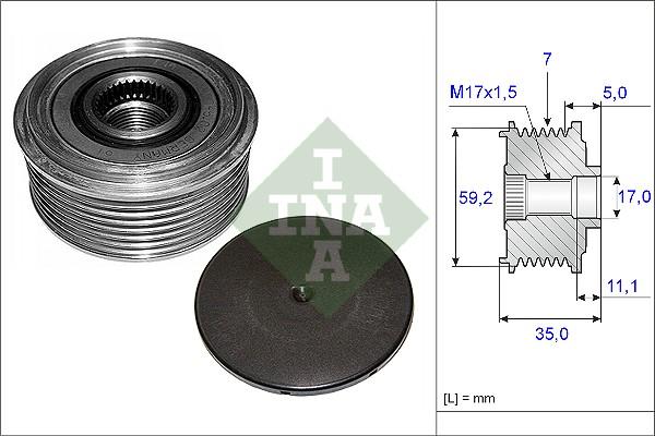 INA 535 0087 10 - Fulie, alternator parts5.com