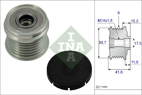 INA 535 0024 10 - Koło pasowe, alternator parts5.com