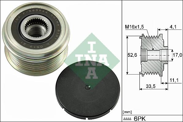 INA 535 0025 10 - Alternatör kasnağı parts5.com