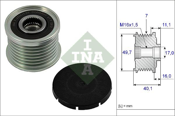 INA 535 0021 10 - Pulley, alternator, freewheel clutch parts5.com