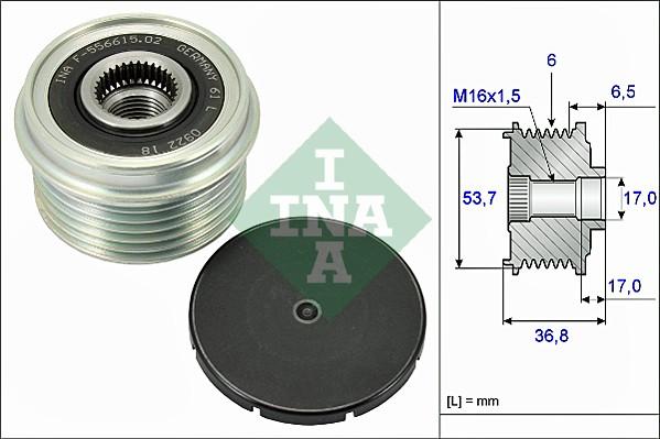 INA 535 0074 10 - Fulie, alternator parts5.com