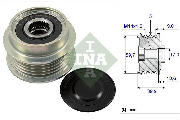 INA 535 0199 10 - Polea, alternador parts5.com