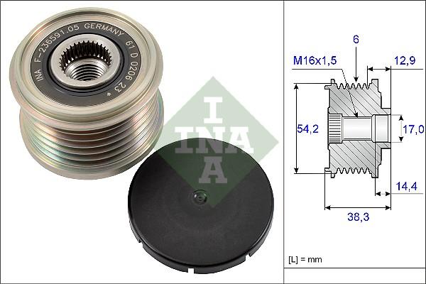 INA 535 0194 10 - Τροχαλία ιμάντα , γεννήτρια parts5.com