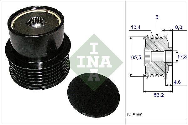 INA 535 0195 10 - Pulley, alternator, freewheel clutch parts5.com