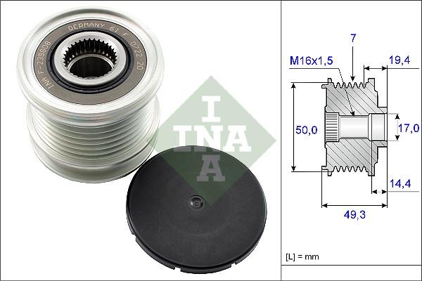 INA 535 0140 10 - Τροχαλία ιμάντα , γεννήτρια parts5.com