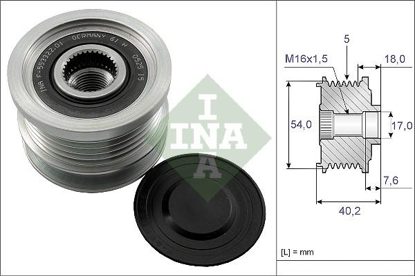 INA 535 0143 10 - Fulie, alternator parts5.com