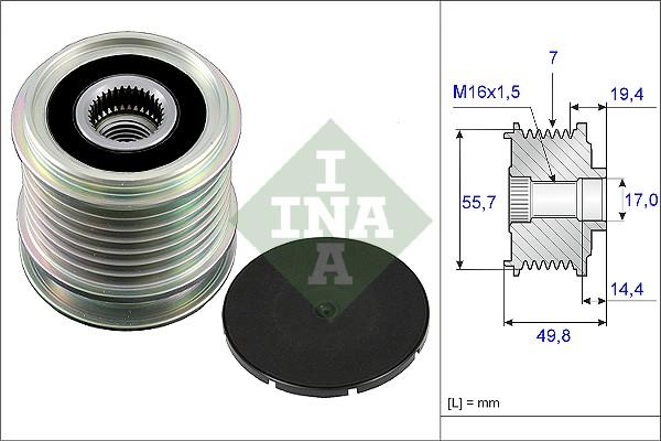 INA 535 0165 10 - Koło pasowe, alternator parts5.com