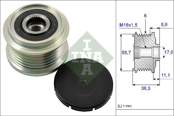 INA 535 0160 10 - Fulie, alternator parts5.com