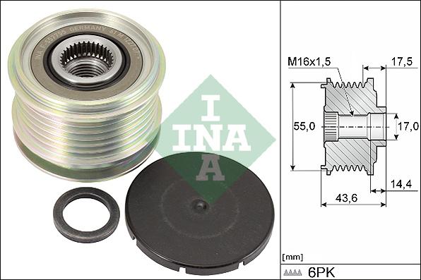 INA 535 0105 10 - Poulie, alternateur parts5.com