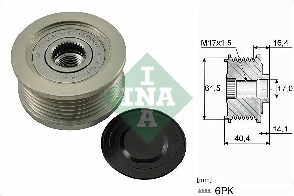 INA 535 0115 10 - Alternatör kasnağı parts5.com